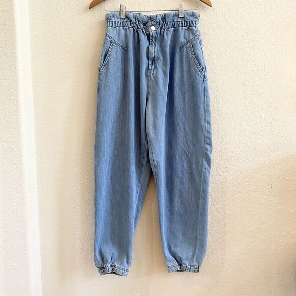 ZARA Paperbag Jeans Baggy Fit Carrot Legs Blogger Favorite Size 8 - Picture 5 of 11